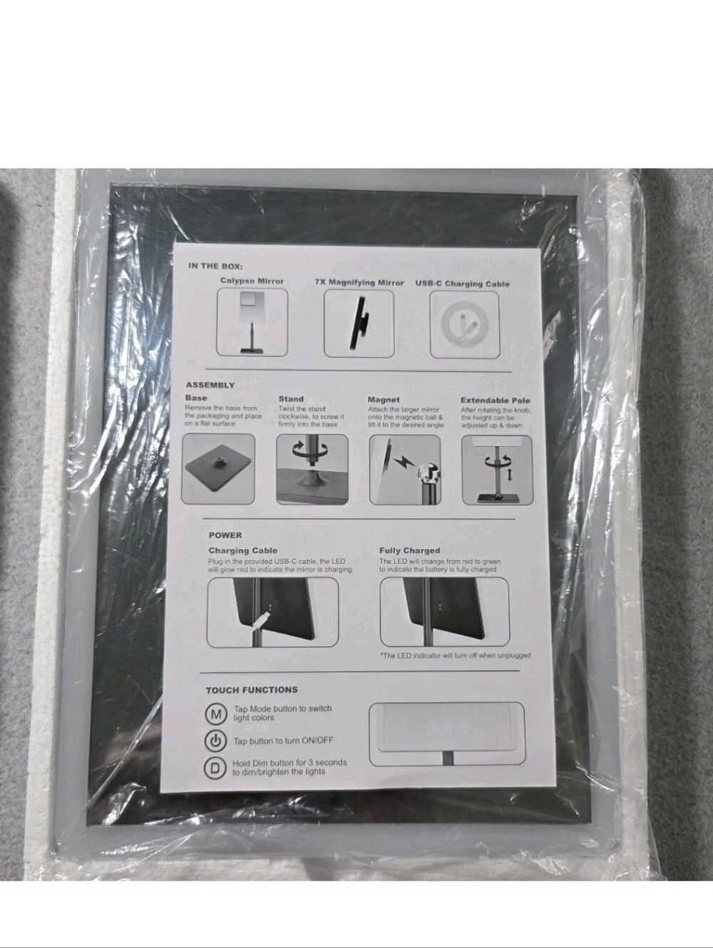 Glo Tech LED Lighted Makeup Vanity Mirror 7X Magnifying - Picture 8 of 8